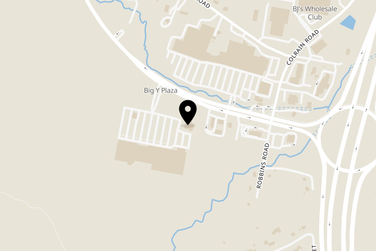 Map showing the location of Kobe Hibachi Sushi and Bar on 254 Mohawk Trail in Greenfield